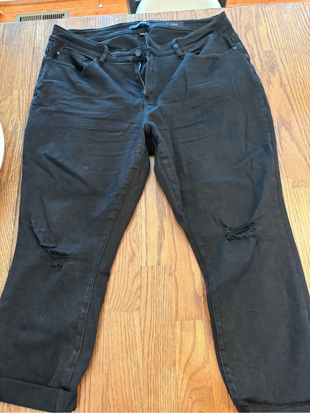 Judy Blue Black Distressed Boyfriend Jeans
